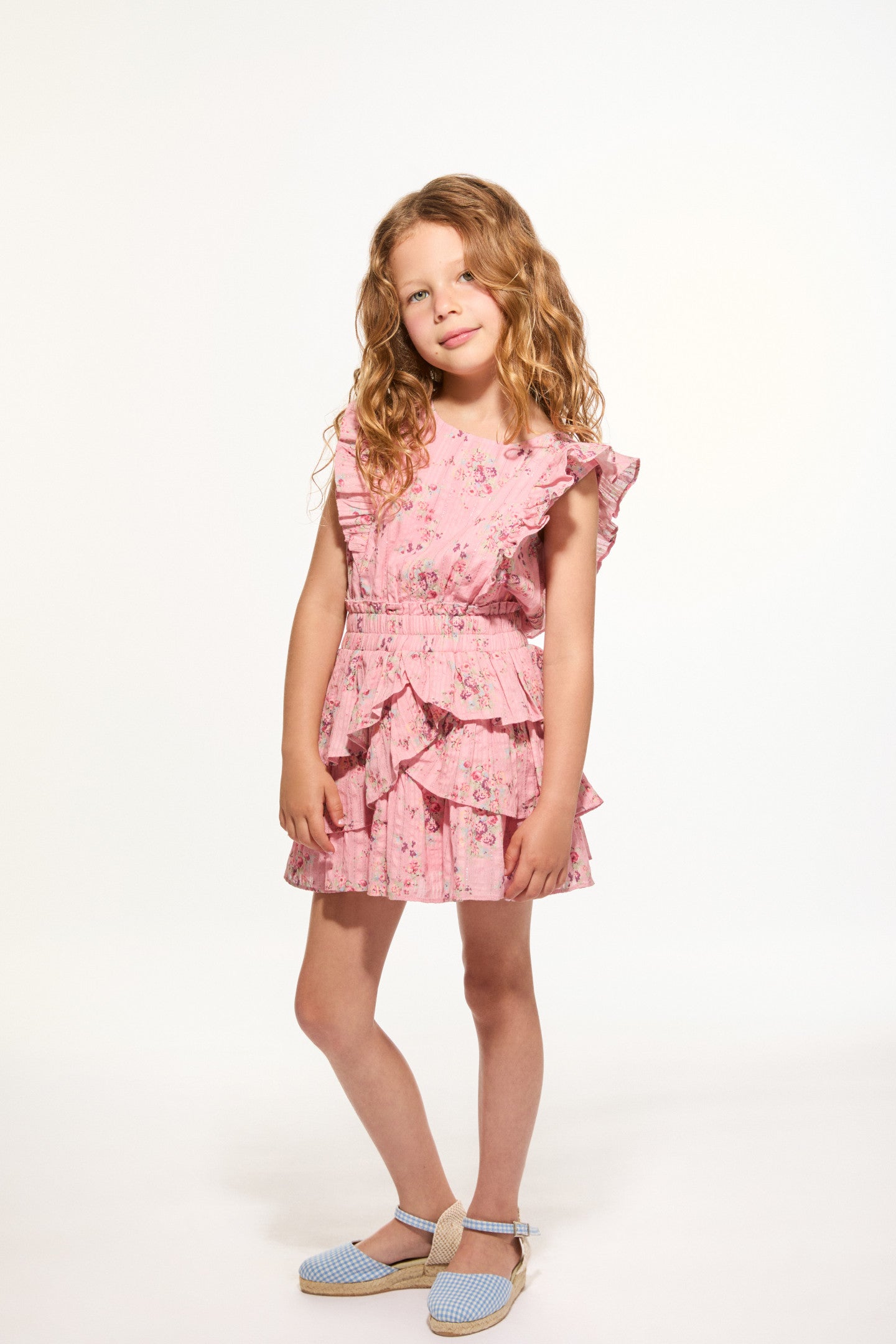 Girls Decker Upcycled Cotton Dress - PINK DUSK