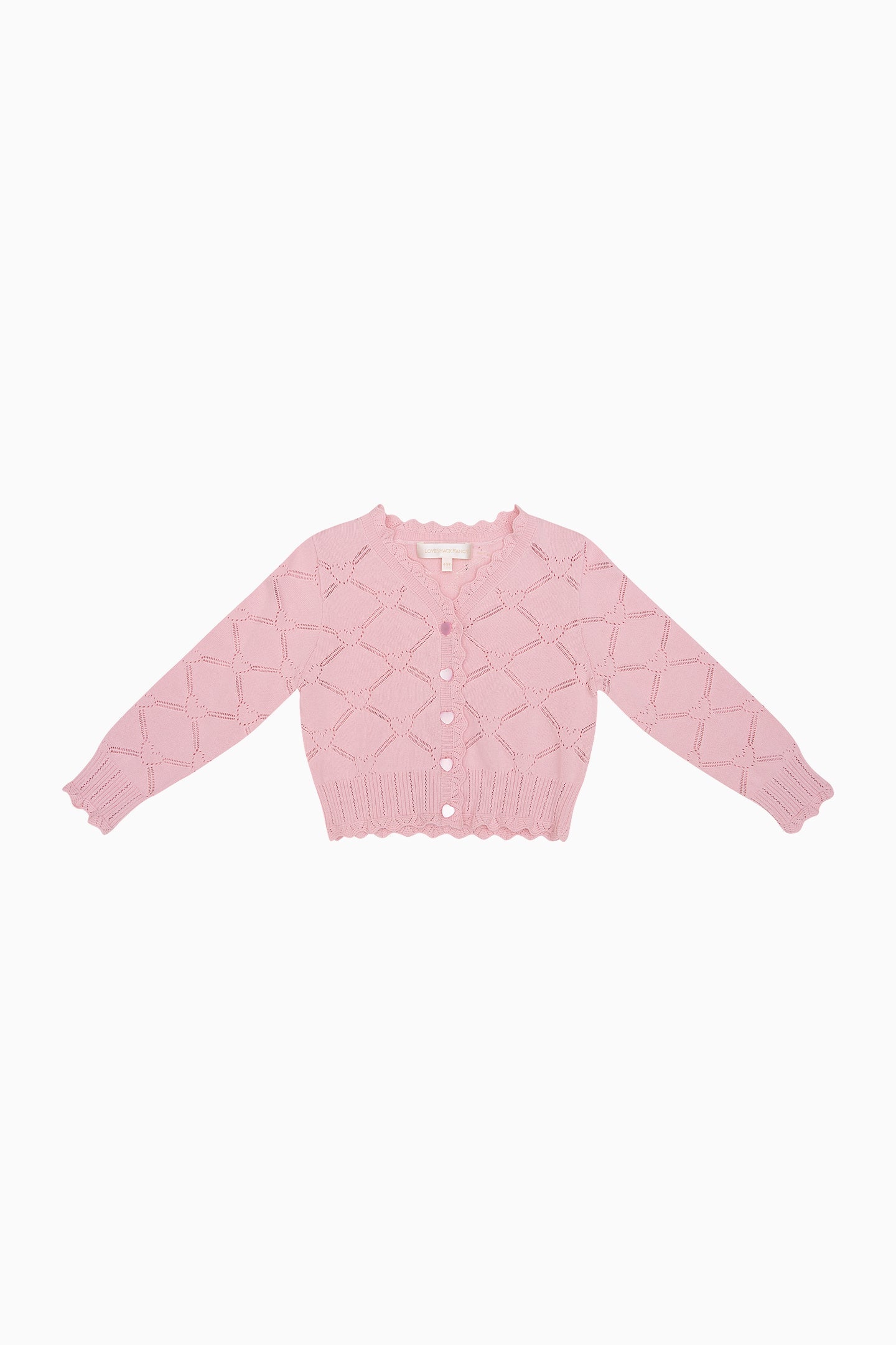 Girls Barlene Cotton Heart Argyle Cardigan