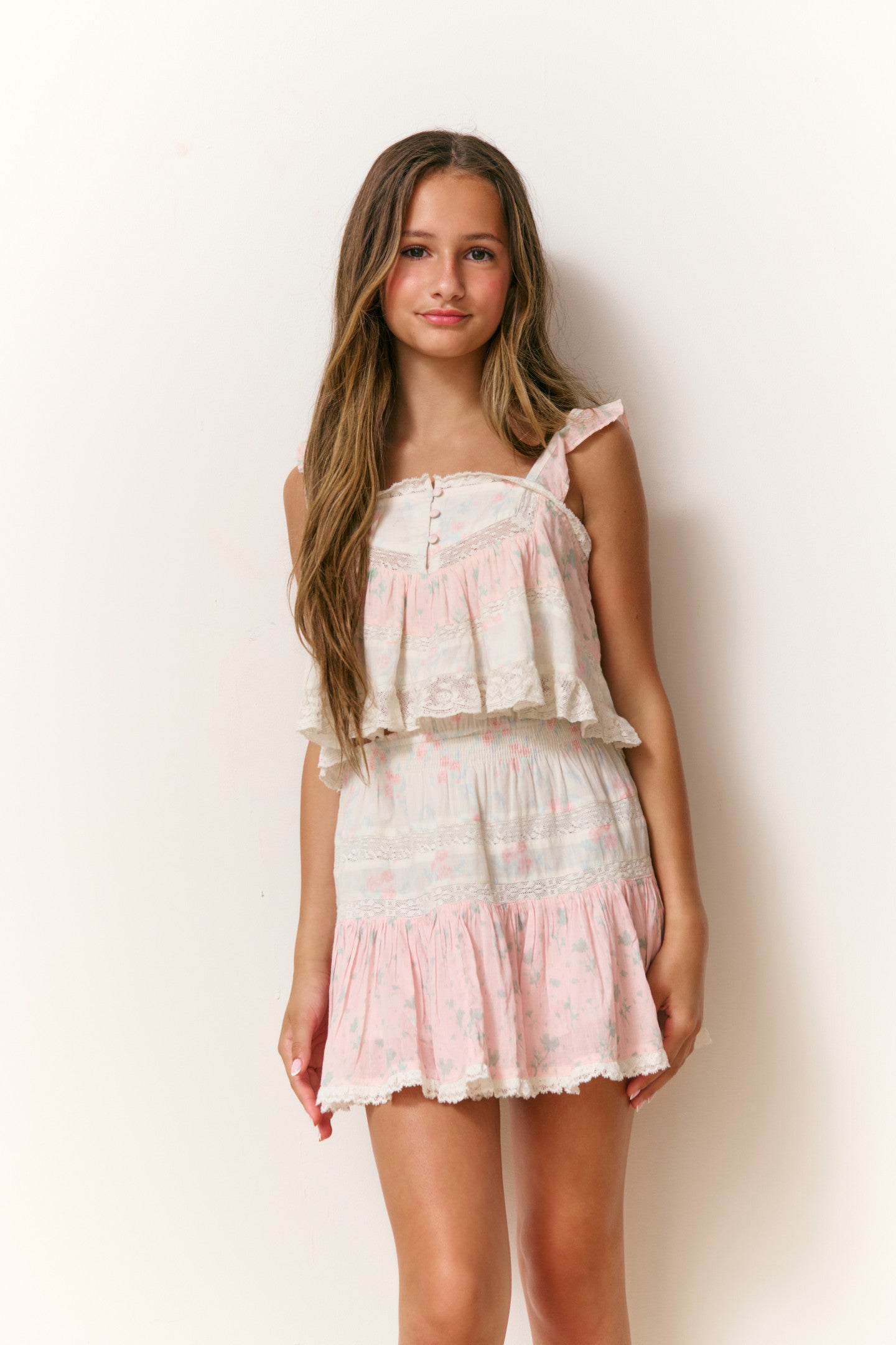 Girls Kiama Mixed Print Top