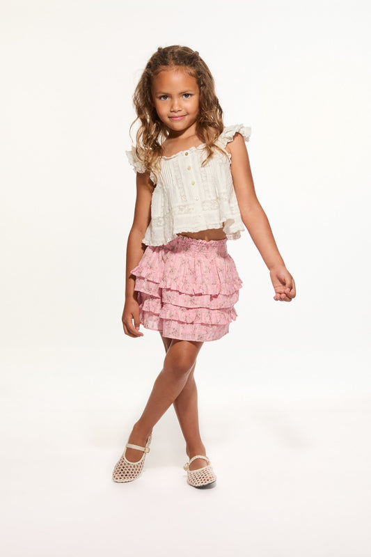 Girls Billie Upcycled Cotton Skirt - MAUVE ORCHID
