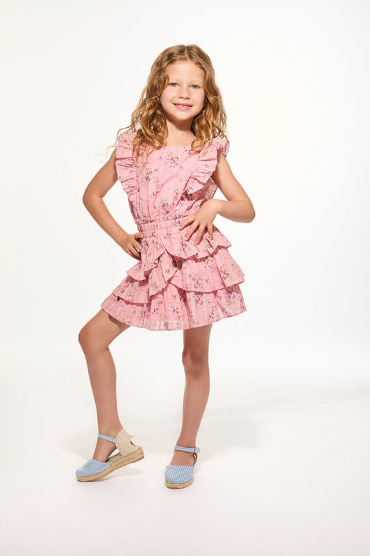 Girls Decker Upcycled Cotton Dress - PINK DUSK