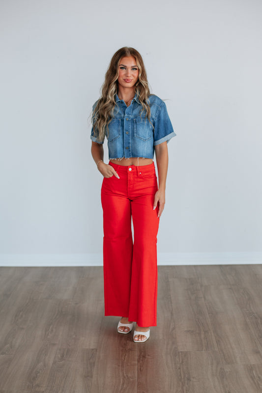 Abbey Hidden Denim Top