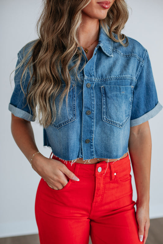 Abbey Hidden Denim Top