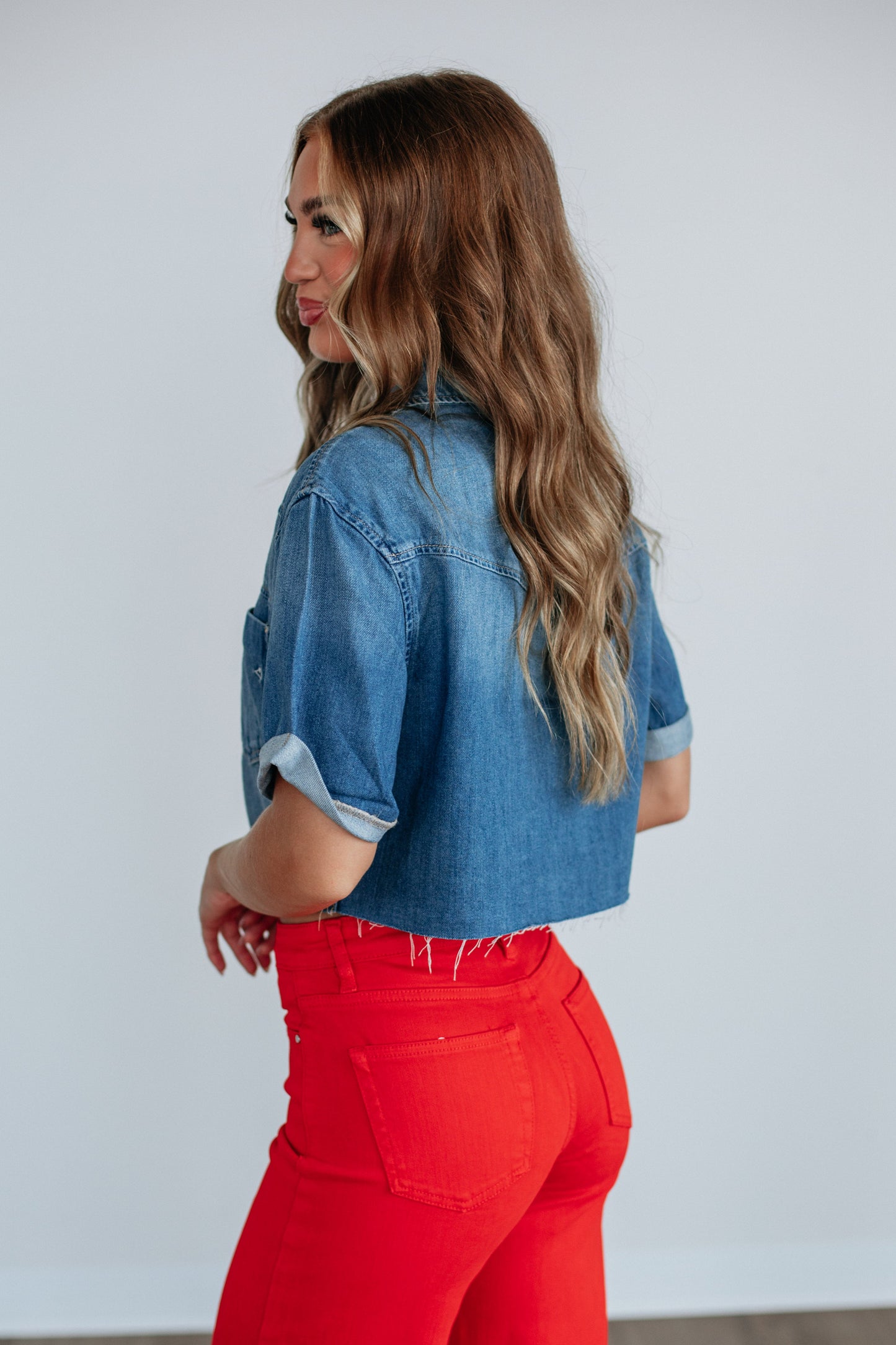 Abbey Hidden Denim Top