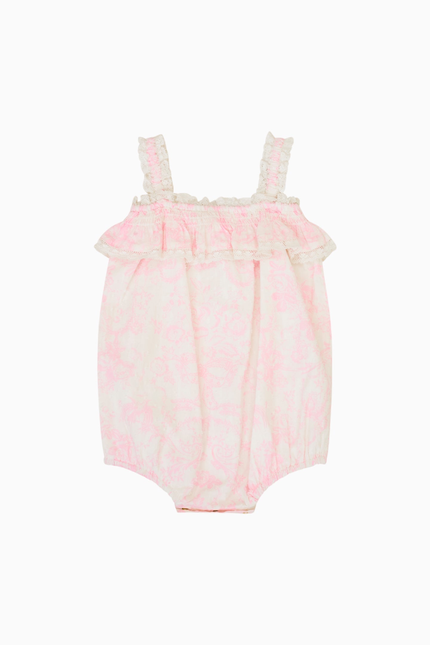Baby Nadiana Cotton Toile Print Pinafore - POWDER PINK
