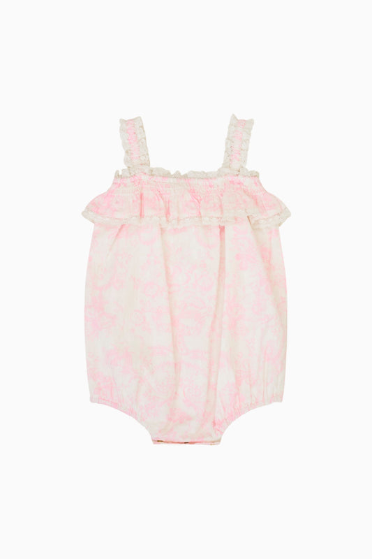 Baby Nadiana Cotton Toile Print Pinafore - POWDER PINK