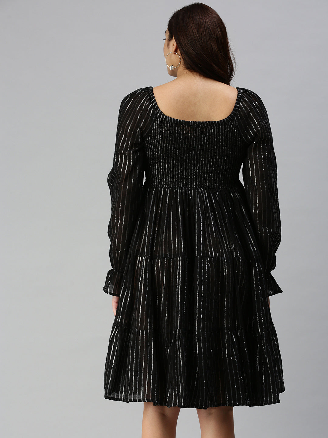 Women's Black Jacquard Dress