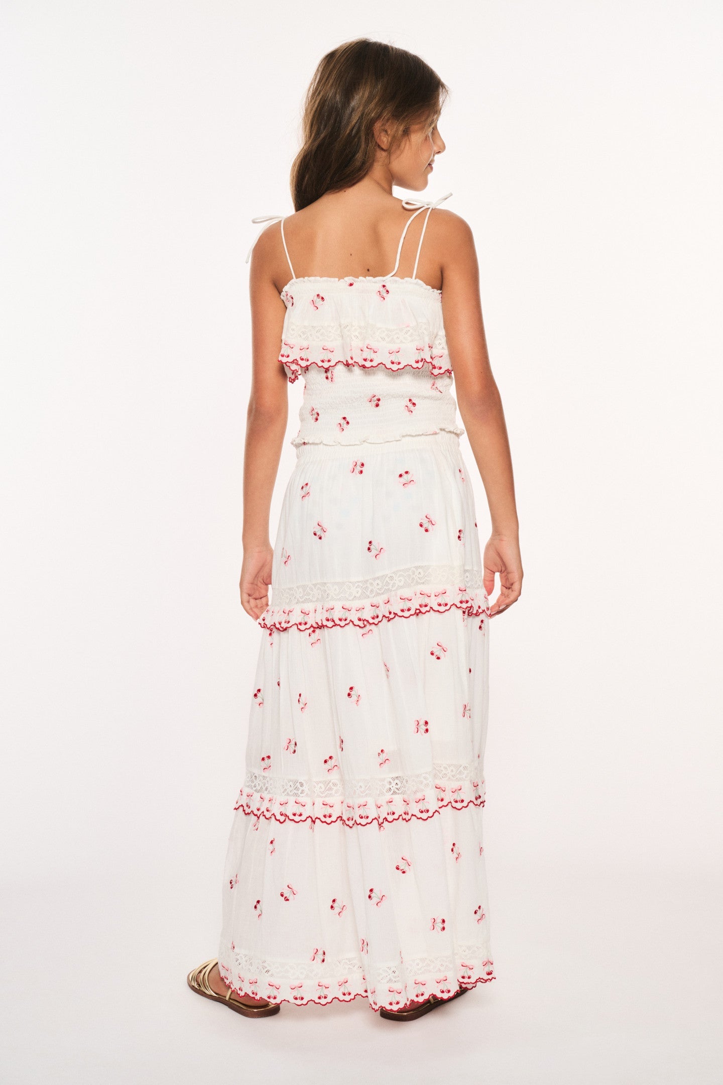 Girls Zinna Cotton Cherry Maxi Skirt