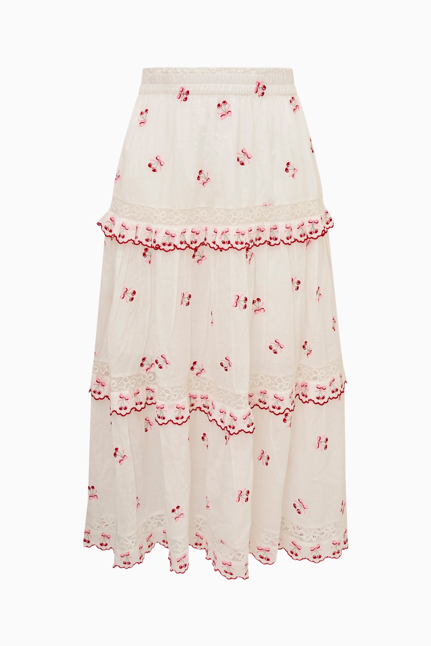 Girls Zinna Cotton Cherry Maxi Skirt